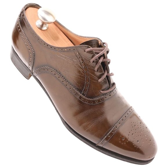 Salvatore Ferragamo Other - Vintage Salvatore Ferragamo Italy Mens 8 Dress Shoe Brown Leather Cap-toe Oxford